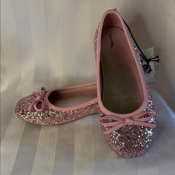 George Sparkling Pink Ballet Flats Kids Girls Size 13 - Picture 3 of 9